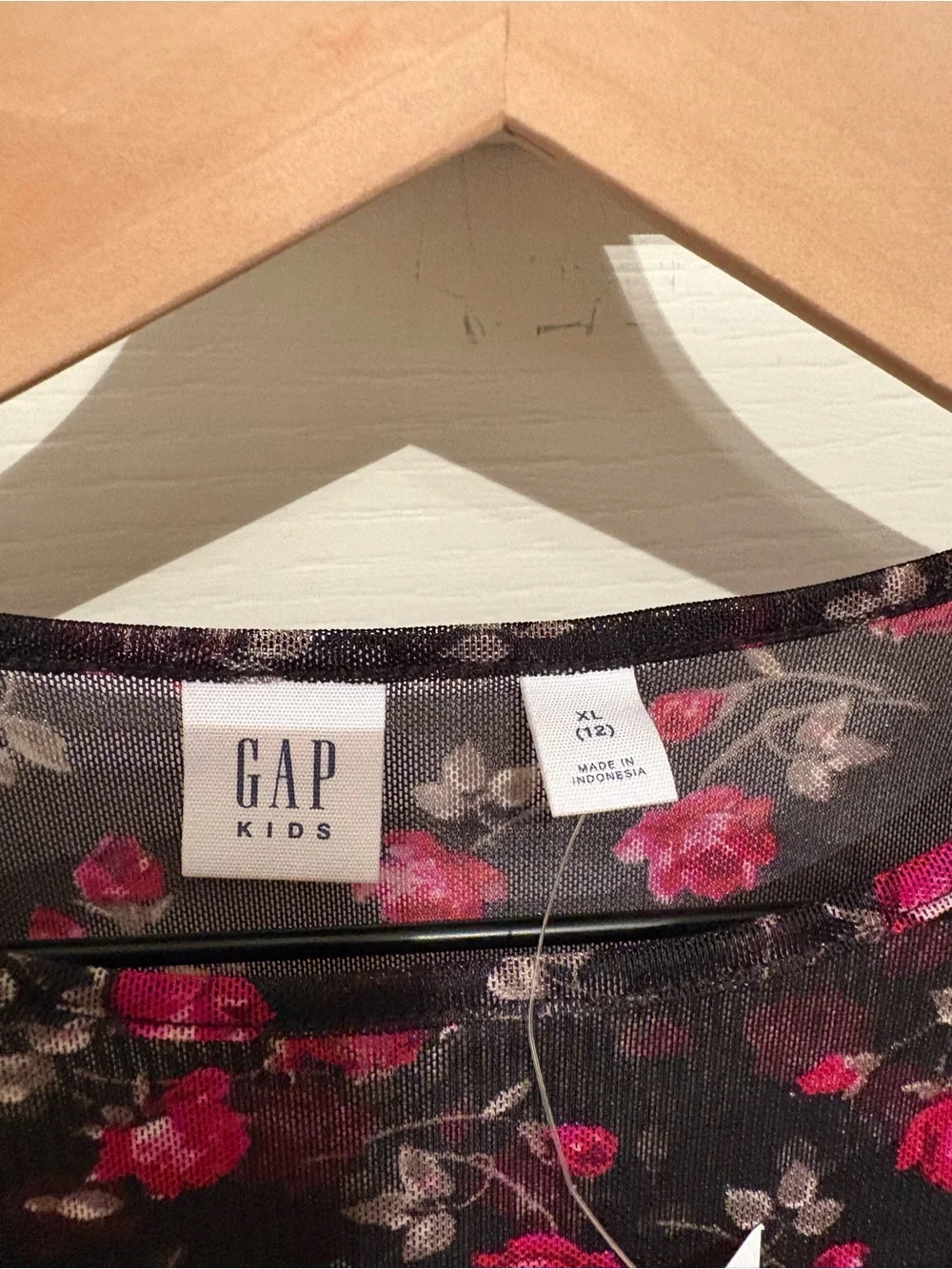 Girls Gap Kids floral mesh long-sleeve top size XL (12) NWT